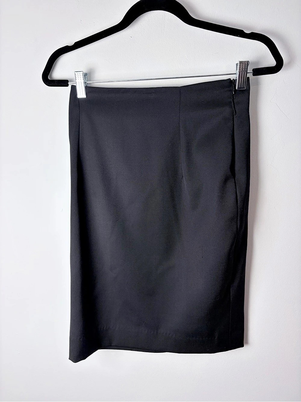 Love Moschino Black Virgin Wool Blend Pencil Skirt Size 6